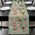 thumbnail image 1 of Sage Green Floral Table Runner 72 Inches Long, Spring Flowers Leaves Farmhouse Kitchen Coffee Dining Table Decoration for Home Party Birthday Wedding Home Decor 16x72 Inches, 1 of 8