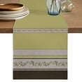 thumbnail image 1 of Sage Green Floral Table Runner 90 Inches, Modern Farmhouse Leaves Brown Striped Bed Runner Dresser Scarves Tabletop for Indoor Outdoor Parties/Ceremony/Banquet, 13" x 90", 1 of 9