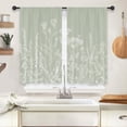 thumbnail image 1 of Sage Green Floral Wildflower Kitchen Curtains Short Small Rustic Botanical Leaves Vintage Flower Herb Farmhouse Rod Pocket Nature Bedroom Living Room Treatment Fabric 2 Panels 27.5Wx39H Inch, 1 of 6