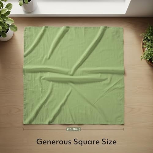 Sage Green Flour Sack Towels [12 Pack - 28 x 28 Inch] 100% Cotton Tea Towels for Cleaning & Drying - Highly Absorbent Kitchen Dish Cloth