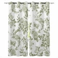 thumbnail image 1 of Sage Green Flower Blackout Curtains for Bedroom Living Room Darkening Curtains 63 Inches Long Vintage Country Rose Leaf Floral Window Curtain 2 Panels Set Window Treatment Grommet Drapes 42"x63", 1 of 9