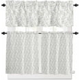 thumbnail image 1 of Sage Green Flower Kitchen Curtains and Valances Set, Rod Pocket Curtains Tier Farmhouse Window Curtains 24 Inch Length, Spring Nature Botanical Floral Rustic 3 Piece Kitchen Curtains Set, 1 of 6