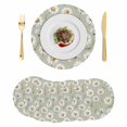 thumbnail image 1 of Sage Green Flower Round 13 Inch Placemats Set of 6, Vintage Watercolor Floral Leaf HeatResistant Non Slip Place Mats for Dining Table, Wipeable Braided Kitchen Table Mats for Housewarming, 1 of 9