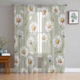 thumbnail image 1 of Sage Green Flower Sheer Curtains 72 Inches Long 2 Panels Set, Window Sheer Curtains for Living Room/Bedroom, Vintage Watercolor Floral Leaf Light Filtering Rod Pocket Curtain 52'' x 72'' x 2, 1 of 7