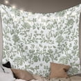 thumbnail image 1 of Sage Green Flower Tapestry for Bedroom Wall Hanging Tapestry, Vintage Farmhouse Boho Leaf Spring Ceiling Backdrop Tapestries Poster Blanket Wall Decor for Teens Room Living Room Dorm 51" x 59", 1 of 2