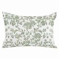 Sage Green Flower Throw Pillow Cover 20 x 26 Inch Decorative Pillow Cover Vintage Farmhouse Boho Leaf Spring Lumbar Pillowcase Seasonal Rectangle Cushion Case for Couch Sofa Bed Living Room