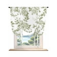thumbnail image 1 of Sage Green Flower Tie Up Curtains for Windows 45 Inch Length Balloon Curtains Kitchen Adjustable Balloon Window Shade Vintage Country Rose Leaf Floral Tie Up Valance Bathroom Curtain Window 42"x45", 1 of 6