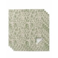 thumbnail image 1 of Sage Green Flowers Cloth Napkins Set of 4 Reusable Dinner Napkins, Rustic Pastoral Botanical Floral Leaf Cocktail Napkin Washable Table Napkins for Wedding/Holiday Party/Baby Shower 20"x20", 1 of 7