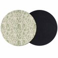 thumbnail image 1 of Sage Green Flowers Coasters Set of 2, Rustic Pastoral Botanical Floral Leaf Absorbent Coasters for Drinks, Coaster for Bar Office Dining Coffee Table Accessories Decor, Non Slip Round Desk Coaster, 1 of 9