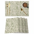 thumbnail image 1 of Sage Green Flowers Placemats Set of 8, Rustic Pastoral Botanical Floral Leaf Placemats for Dining Table, Place Mats for Kitchen Tabletop, Waterproof Wipeable Dining Table Mats Set, 1 of 9