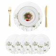 thumbnail image 1 of Sage Green Flowers Round 13 Inch Placemats Set of 4, Watercolor Retro White Floral Leaves HeatResistant Non Slip Place Mats for Dining Table, Wipeable Braided Kitchen Table Mats for Housewarming, 1 of 9