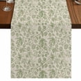 thumbnail image 1 of Sage Green Flowers Table Runner 108 Inches Long,Rustic Pastoral Botanical Floral Leaf Cotton Linen Table Runners Dresser Scarves,Tabletop Scarf Furniture Cover for Home Dinner Party Decor 13"x108", 1 of 8