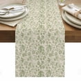 thumbnail image 1 of Sage Green Flowers Table Runner - 120 Inch Long, Kitchen Dining Table Runner Dresser Scarves, Rustic Pastoral Botanical Floral Leaf Farmhouse Decor for Coffee Tables Wedding Party Banquet, 1 of 8