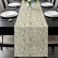 thumbnail image 1 of Sage Green Flowers Table Runner 72 Inches Long, Rustic Pastoral Botanical Floral Leaf Kitchen Coffee Dining Table Decoration for Home Party Birthday Wedding Home Decor 18x72 Inches, 1 of 8