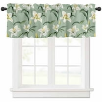 Sage Green Flowers Valances for Windows Farmhouse Kitchen Curtains Valances Rod Pocket Valance Curtains for Kitchen Windows Spring Floral Botanical Window Valances for Bathroom Bedroom 42"x12"