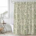 thumbnail image 1 of Sage Green Flowers Waterproof Fabric Shower Curtain,Rustic Pastoral Botanical Floral Leaf Waterproof Fabric Shower Curtain for Bathroom Curtains Bathtubs Shower Curtains with 12 Hooks Standard 72x72, 1 of 8