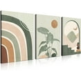 thumbnail image 1 of Sage Green Framed Boho Wall Art, Mid Century Modern Decor, Neutral Abstract Geometric Canvas Prints Botanical Boho Bathroom Wall Decor for Bedroom Living Room 12''''x16'''', Ready To Hang, 1 of 6
