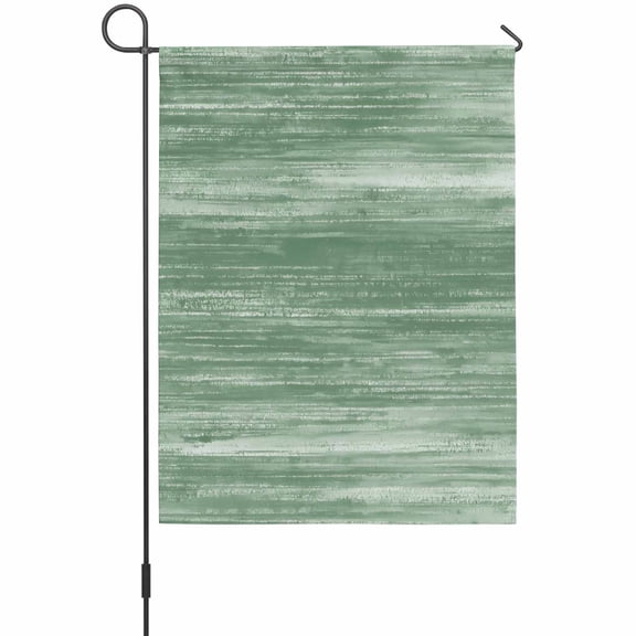 Sage Green Garden Flag 12 x 18 Inches, Modern Abstract Gradient Green Lines Texture Weather Proof Outdoor Patio Flags Double Sided Small Garden Decoration for Yard Outside Home