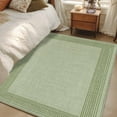 thumbnail image 1 of Sage Green Geometric 2.7x5 Area Rugs, Green Greek Key Design Burlap Modern Art Non-Skid Rubber Backing Large Rectangle Rugs - Living Room Bedroom Home Office, Indoor Floor Mat Carpets Washable Rug, 1 of 9