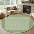 thumbnail image 1 of Sage Green Geometric 5ft Round Rug, Green Greek Key Design Burlap Modern Art Non-Skid Rubber Backing Large Area Rugs - Living Room Bedroom Home Office, Indoor Floor Mat Carpets Washable Rug, 1 of 9
