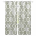 thumbnail image 1 of Sage Green Geometric Blackout Curtains for Bedroom/Living Room, Thermal Insulated Kitchen Curtains, Moroccan Chic Abstract Plaid Art Grommet Darkening Window Treatment Drapes 42"x63"x2, 1 of 8