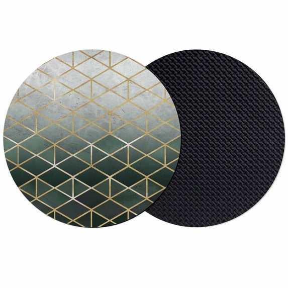 Sage Green Geometric Coasters Set of 2, Absorbent Coasters for Drinks, Modern Abstract Gradient Marble Coaster for Desk Coffee Table Protection, Home Decor House Warming Gifts 4"