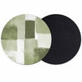 thumbnail image 1 of Sage Green Geometric Coasters Set of 2, Absorbent Coasters for Drinks, Watercolor Ombre Modern Abstract Art Coaster for Desk Coffee Table Protection, Home Decor House Warming Gifts 4", 1 of 8
