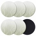 thumbnail image 1 of Sage Green Geometric Coasters Set of 6, Absorbent Coasters for Drinks, Modern White Stripe Distortion Art Coaster for Desk Coffee Table Protection, Home Decor House Warming Gifts 4", 1 of 8