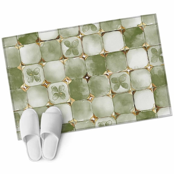 Sage Green Geometric Large Area Rugs for Bedroom Living Room, Soft Non Slip Carpet Bedside Rug, Modern Abstract Art Botanical Rectangular Floor Cover Kitchen Accent Rug 2'x3' for Dining Room/Office