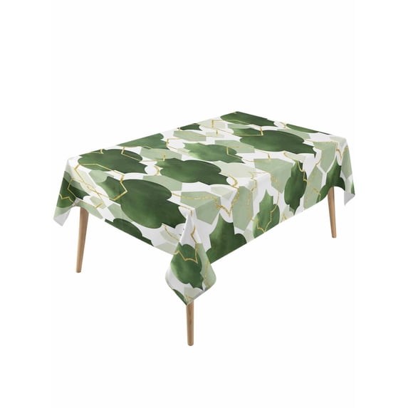 Sage Green Geometric Moroccan Rectangle Tablecloth, Abstract Art Ombre Modern Waterproof & StainResistant Tablecloth, Washable Oil-proof Table Cover for Dining/Party/Wedding/Camping/Buffet 60x120 In