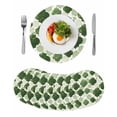 thumbnail image 1 of Sage Green Geometric Moroccan Round 13 Inch Placemats Set of 8, Abstract Art Ombre Modern HeatResistant Non Slip Place Mats for Dining Table, Wipeable Braided Kitchen Table Mats for Housewarming, 1 of 9