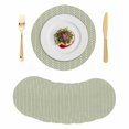 thumbnail image 1 of Sage Green Geometric Round 13 Inch Placemats Set of 8, Minimalism Solid Color Striped Lines HeatResistant Non Slip Place Mats for Dining Table, Wipeable Braided Kitchen Table Mats for Housewarming, 1 of 9