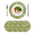 thumbnail image 1 of Sage Green Geometric Round 15 Inch Placemats Set of 4, Modern Stereotypic Abstract Art HeatResistant Non Slip Place Mats for Dining Table, Wipeable Braided Kitchen Table Mats for Housewarming, 1 of 9