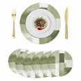 thumbnail image 1 of Sage Green Geometric Round 15 Inch Placemats Set of 6, Watercolor Ombre Modern Abstract Art HeatResistant Non Slip Place Mats for Dining Table, Wipeable Braided Kitchen Table Mats for Housewarming, 1 of 9