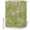thumbnail image 1 of Sage Green Geometric Shower Curtain, Waterproof Shower Curtains for Bathroom, Modern Stereotypic Abstract Art Washable Fabric Bathtub Curtain Set Bath Decor with 12 Hooks Stall 36"x72", 1 of 8