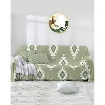 Sage Green Geometric Sofa Covers for 3 Cushion Couch,Washable Sectional & L Shape Couch Covers for Dog/Cat/Kid,Bohemian Aztec Moroccan Abstract Modern Non Slip Sofa Slipcover Futon Cover 71x150