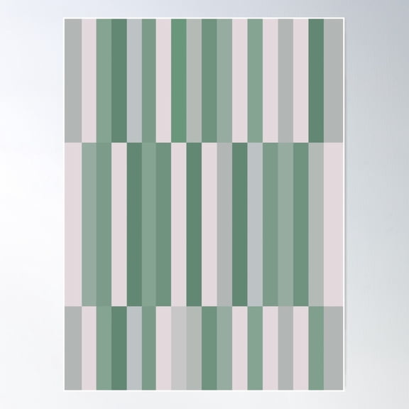 Sage Green Geometric, Stripes Poster Wall Art, Modern Wall Decor For Living Room Bedroom, 16x24 UNFRAMED