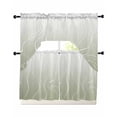 thumbnail image 1 of Sage Green Geometric Swag Curtains for Living Room/Bedroom Windows, Modern White Stripe Distortion Art Kitchen Curtains and Valances Set 36 Inch Length, Light Filtering Swags Valance Curtain Panels, 1 of 5