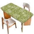 thumbnail image 1 of Sage Green Geometric Table Cloths for 5 Foot Rectangle Tables, Modern Stereotypic Abstract Art Patio Waterproof Elastic Fitted Tablecloths, Washable Rectangular Table Cover for Camping, 1 of 8