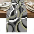thumbnail image 1 of Sage Green Geometric Table Runner - 72 Inch Long, Kitchen Dining Table Runner Dresser Scarves, Grey Retro Abstract Striped Art Farmhouse Decor for Coffee Tables Wedding Party Banquet, 1 of 8