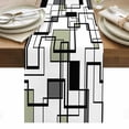 thumbnail image 1 of Sage Green Geometric Table Runner - 72 Inch Long, Kitchen Dining Table Runner Dresser Scarves, Simple Black Gray Abstract Striped Farmhouse Decor for Coffee Tables Wedding Party Banquet, 1 of 8