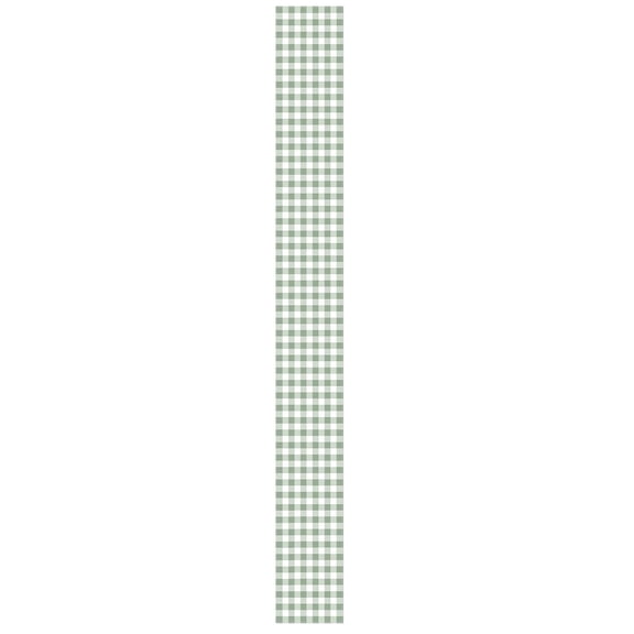 Sage Green Gingham Party Table Runner Green White Checkered Plaid Decor, Cotton Linen Style Picnic Runner for Birthday Bridal Baby Shower Home Kitchen Island