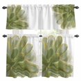 thumbnail image 1 of Sage Green Gold Kitchen Curtains Sets for Windows 24 Inch Length, Aesthetics Flower Boho Watercolor Art Rod Pocket Window Treatments Tier Curtains and Valances Set for Bedroom/Bathroom, 1 of 8