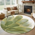 thumbnail image 1 of Sage Green Gold Round Area Rug 7 FT,Non Slip Living Room Area Carpet,Aesthetics Flower Boho Watercolor Art Washable Soft Circular Rug Non-Shedding Floor Carpet for Bedside Office Play Room Classroom, 1 of 9