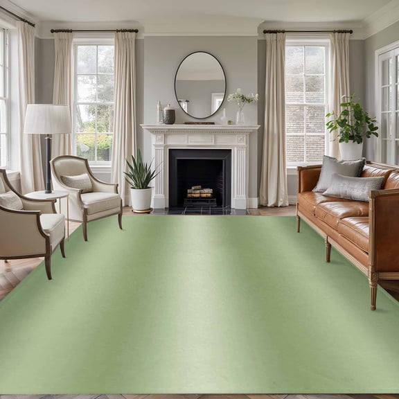 Sage Green Gradient 8'x10' Large Area Rugs Minimalist Olive Green Ombre Modern Art Washable Area Rugs Non-Slip Indoor Floor Mats Large Carpet for Living Room Bedroom Dining Room