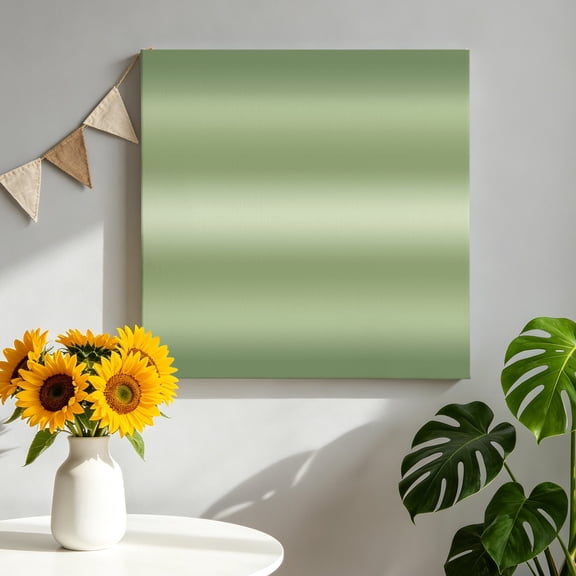 Sage Green Gradient Canvas Wall Art, Minimalist Olive Green Ombre Modern Art Framed Canvas Wall Decor Picture Print Artwork Decorations for Living Room Office Ready to Hang 8" x 8"