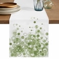 thumbnail image 1 of Sage Green Gradient Cotton Linen Table Runner for Dining Kitchen, Abstract Polka Dots Vintage Modern Art Wedding Outdoor Party Tablerunners, Dresser Scarf Coffee Tablecloth Runners 13x108 Inches, 1 of 9