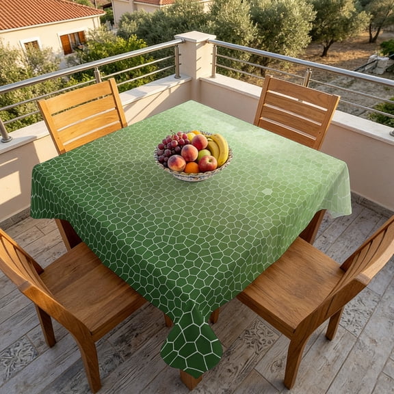 Sage Green Gradient Plaid Table Cloth 60x60in, Waterproof Square Tablecloth Wipeable Tablecloths Natural Forest Theme Table Covers for Dining Tables Party Indoor Outdoor