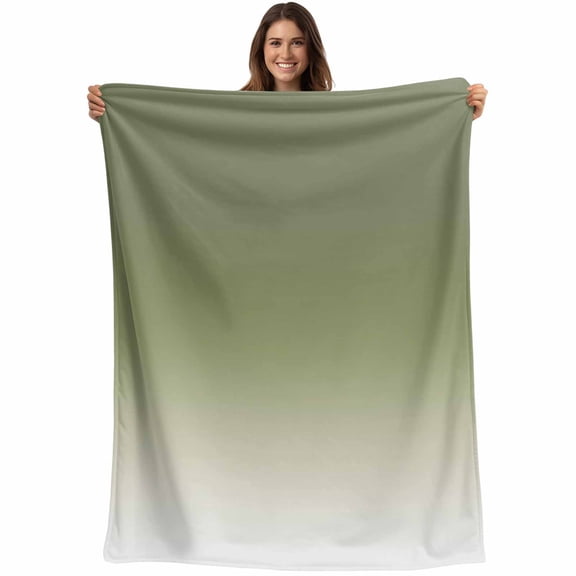 Sage Green Gradient Throw Blankets, Abstract Sage Watercolor Soft Fleece Blanket Decorative for Home Sofa Couch Chair Living Bedroom, 40x50 inches,