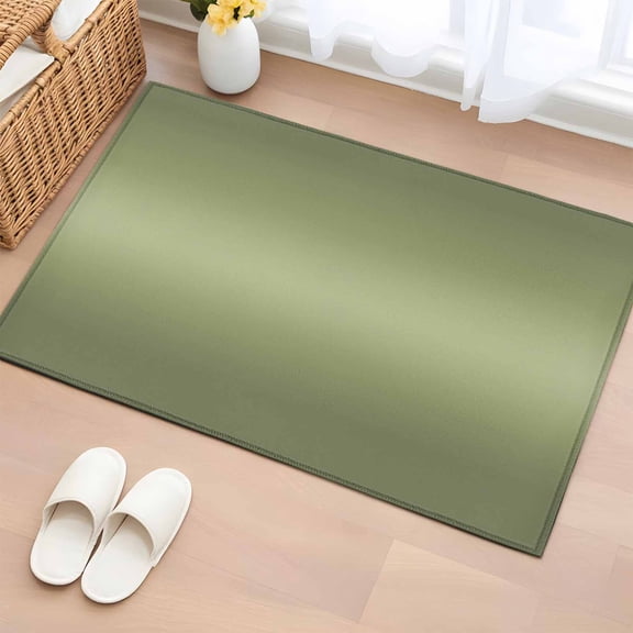 Sage Green Gradient Washable Area Rug 2 x 3 ft Modern Minimalist Art Olive Green Ombre , Soft Non Slip Rugs Stain Repellent Indoor Felt Carpet for Living Dining Room Bedroom Home Office